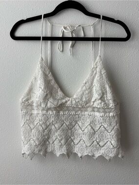 Lush White Lace Camisole Baby Doll Top